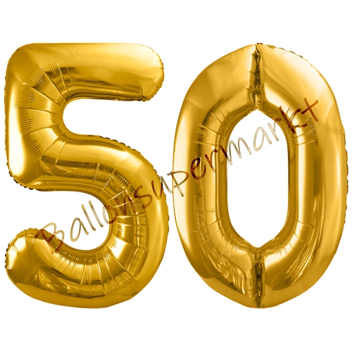 Folienballons-86cm-Zahlen-50-Gold-Luftballon-Geschenk-Geburtstag-Jubilaeum-Firmenveranstaltung