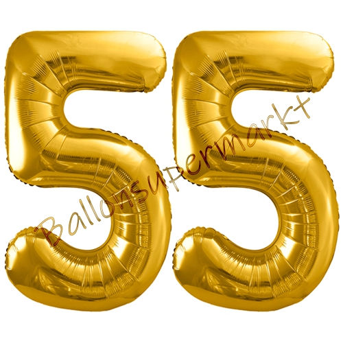 Folienballons-86cm-Zahlen-55-Gold-Luftballon-Geschenk-Geburtstag-Jubilaeum-Firmenveranstaltung
