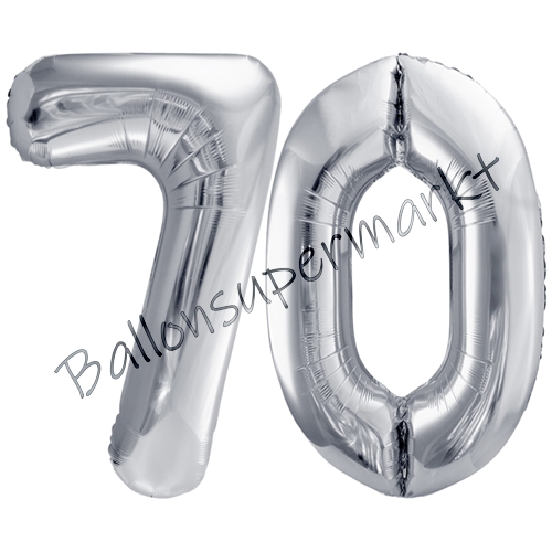 Folienballons-86cm-Zahlen-70-Silber-Luftballon-Geschenk-Geburtstag-Jubilaeum-Firmenveranstaltung