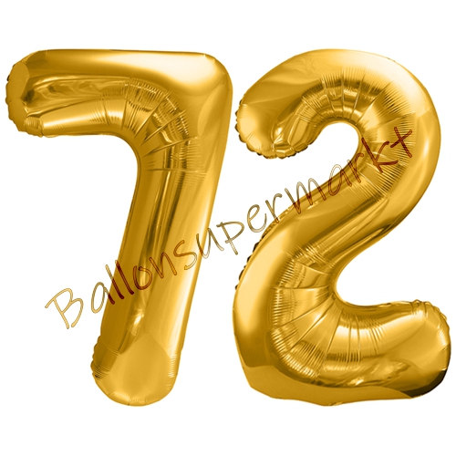 Folienballons-86cm-Zahlen-72-Gold-Luftballon-Geschenk-Geburtstag-Jubilaeum-Firmenveranstaltung