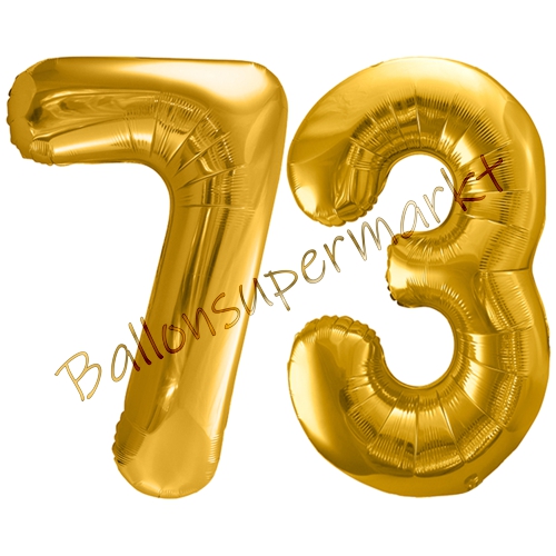 Folienballons-86cm-Zahlen-73-Gold-Luftballon-Geschenk-Geburtstag-Jubilaeum-Firmenveranstaltung