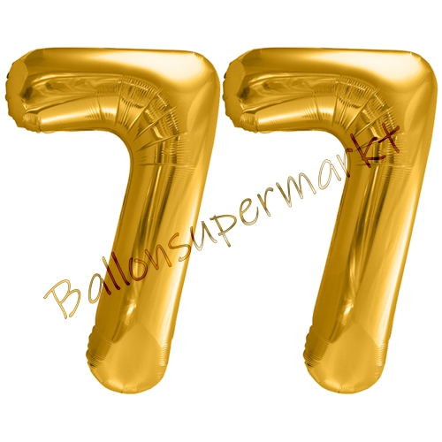 Folienballons-86cm-Zahlen-77-Gold-Luftballon-Geschenk-Geburtstag-Jubilaeum-Firmenveranstaltung