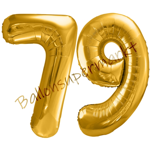 Folienballons-86cm-Zahlen-79-Gold-Luftballon-Geschenk-Geburtstag-Jubilaeum-Firmenveranstaltung