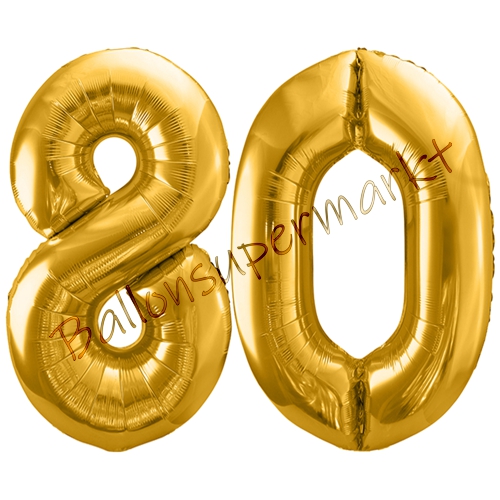 Folienballons-86cm-Zahlen-80-Gold-Luftballon-Geschenk-Geburtstag-Jubilaeum-Firmenveranstaltung