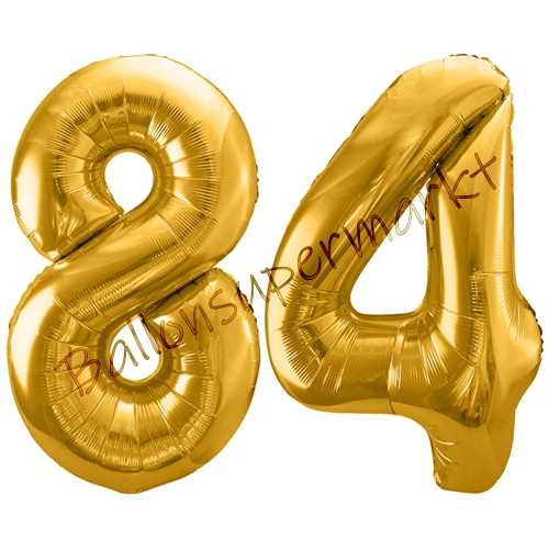 Folienballons-86cm-Zahlen-84-Gold-Luftballon-Geschenk-Geburtstag-Jubilaeum-Firmenveranstaltung