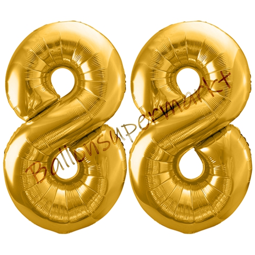 Folienballons-86cm-Zahlen-88-Gold-Luftballon-Geschenk-Geburtstag-Jubilaeum-Firmenveranstaltung