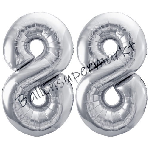 Folienballons-86cm-Zahlen-88-Silber-Luftballon-Geschenk-Geburtstag-Jubilaeum-Firmenveranstaltung