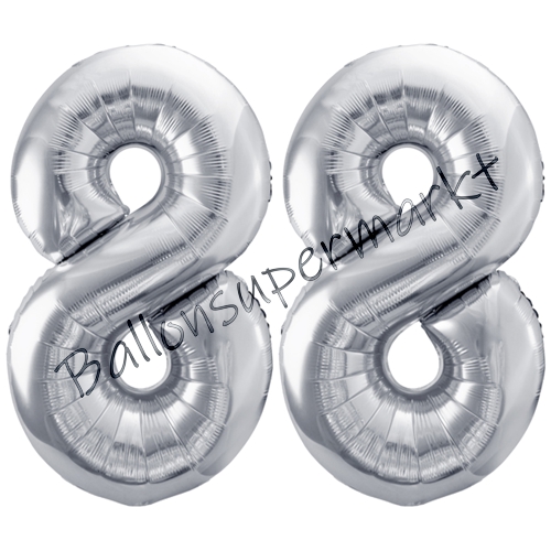 Folienballons-86cm-Zahlen-88-Silber-Luftballon-Geschenk-Geburtstag-Jubilaeum-Firmenveranstaltung