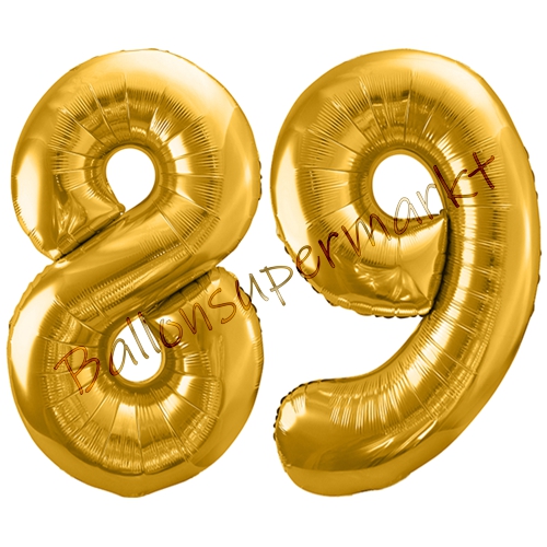 Folienballons-86cm-Zahlen-89-Gold-Luftballon-Geschenk-Geburtstag-Jubilaeum-Firmenveranstaltung