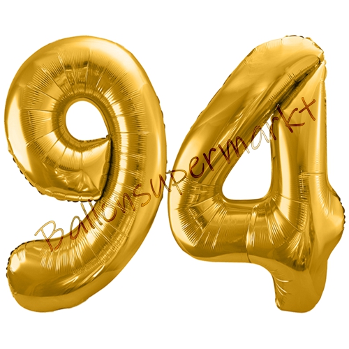 Folienballons-86cm-Zahlen-94-Gold-Luftballon-Geschenk-Geburtstag-Jubilaeum-Firmenveranstaltung