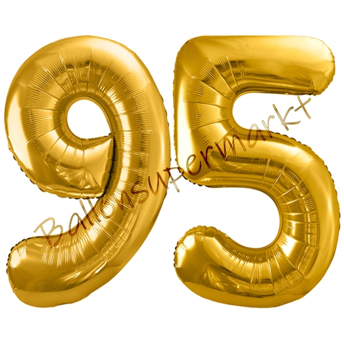 Folienballons-86cm-Zahlen-95-Gold-Luftballon-Geschenk-Geburtstag-Jubilaeum-Firmenveranstaltung