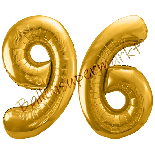 Folienballons-86cm-Zahlen-96-Gold-Luftballon-Geschenk-Geburtstag-Jubilaeum-Firmenveranstaltung