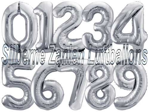 Folienballons-86cm-Zahlen-Silber-Luftballon-Geschenk-Geburtstag-Jubilaeum-Firmenveranstaltung