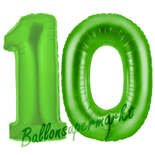 Folienballons-Zahlen-10-Gruen-Luftballons-Geschenk-10.-Geburtstag-Jubilaeum-Firmenveranstaltung