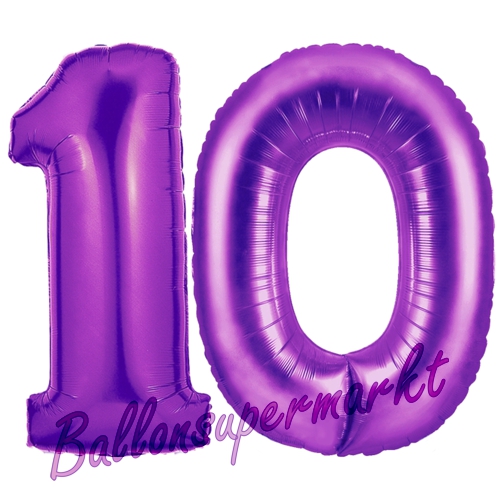Folienballons-Zahlen-10-Lila-Luftballons-Geschenk-10.-Geburtstag-Jubilaeum-Firmenveranstaltung