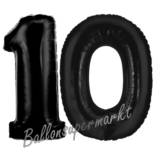 Folienballons-Zahlen-10-Schwarz-Luftballons-Geschenk-10.-Geburtstag-Jubilaeum-Firmenveranstaltung