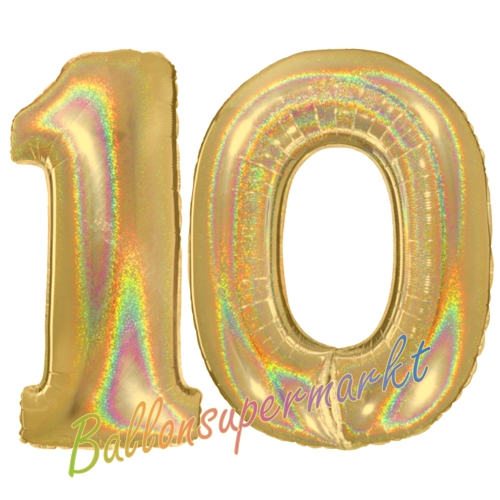 Folienballons-Zahlen-10-holografisch-Gold-Luftballons-Geschenk-10.-Geburtstag-Jubilaeum-Firmenveranstaltung
