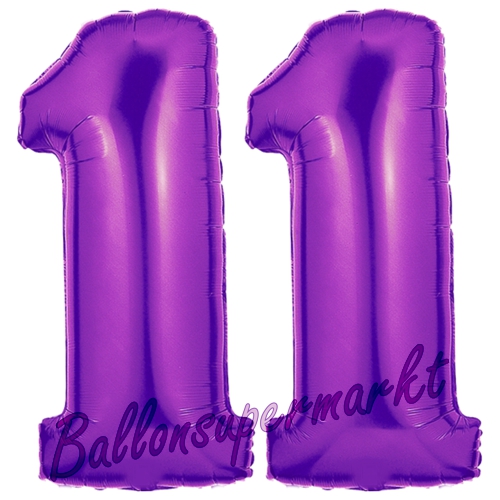 Folienballons-Zahlen-11-Lila-Luftballons-Geschenk-11.-Geburtstag-Jubilaeum-Firmenveranstaltung