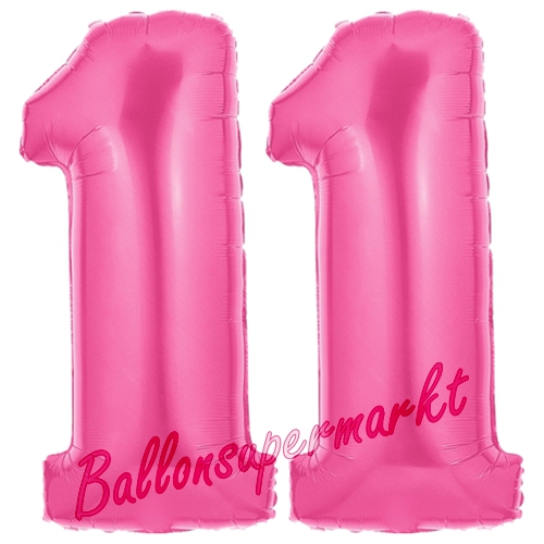 Folienballons-Zahlen-11-Pink-Luftballons-Geschenk-11.-Geburtstag-Jubilaeum-Firmenveranstaltung