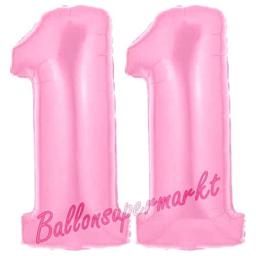 Folienballons-Zahlen-11-Rosa-Luftballons-Geschenk-11.-Geburtstag-Jubilaeum-Firmenveranstaltung