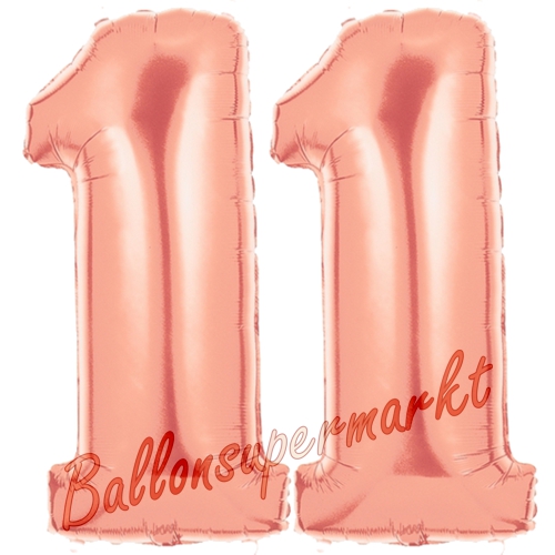 Folienballons-Zahlen-11-Rosegold-Luftballons-Geschenk-11.-Geburtstag-Jubilaeum-Firmenveranstaltung