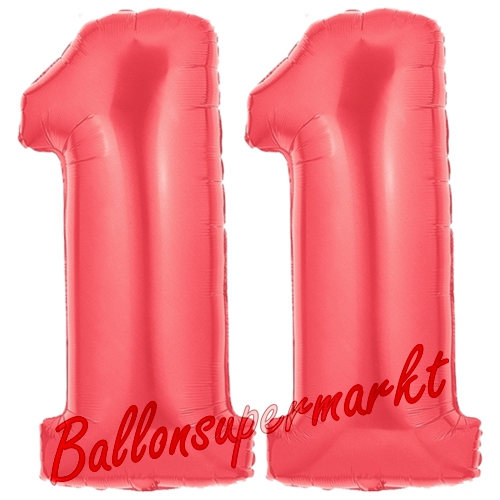 Folienballons-Zahlen-11-Rot-Luftballons-Geschenk-11.-Geburtstag-Jubilaeum-Firmenveranstaltung