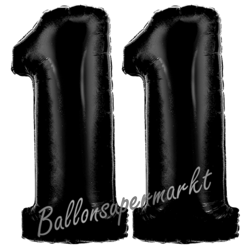 Folienballons-Zahlen-11-Schwarz-Luftballons-Geschenk-11.-Geburtstag-Jubilaeum-Firmenveranstaltung