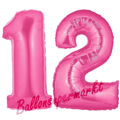 Folienballons-Zahlen-12-Pink-Luftballons-Geschenk-12.-Geburtstag-Jubilaeum-Firmenveranstaltung