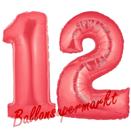 Folienballons-Zahlen-12-Rot-Luftballons-Geschenk-12.-Geburtstag-Jubilaeum-Firmenveranstaltung