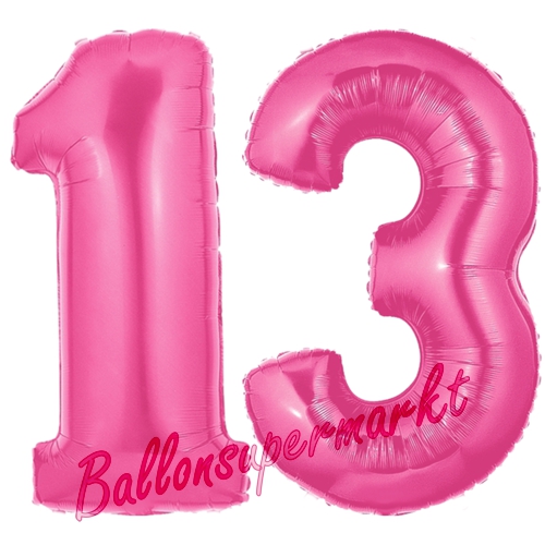 Folienballons-Zahlen-13-Pink-Luftballons-Geschenk-13.-Geburtstag-Jubilaeum-Firmenveranstaltung