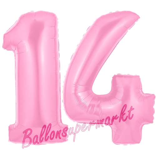 Folienballons-Zahlen-14-Rosa-Luftballons-Geschenk-14.-Geburtstag-Jubilaeum-Firmenveranstaltung