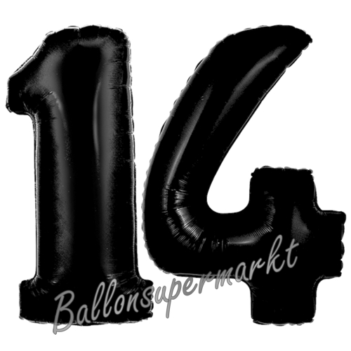 Folienballons-Zahlen-14-Schwarz-Luftballons-Geschenk-14.-Geburtstag-Jubilaeum-Firmenveranstaltung