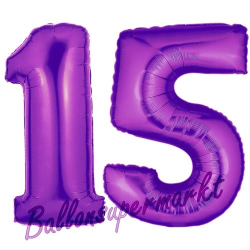 Folienballons-Zahlen-15-Lila-Luftballons-Geschenk-15.-Geburtstag-Jubilaeum-Firmenveranstaltung