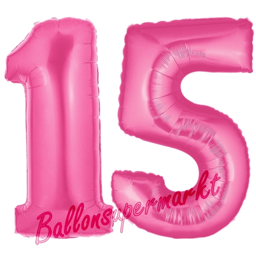 Folienballons-Zahlen-15-Pink-Luftballons-Geschenk-15.-Geburtstag-Jubilaeum-Firmenveranstaltung