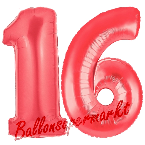 Folienballons-Zahlen-16-Rot-Luftballons-Geschenk-16.-Geburtstag-Jubilaeum-Firmenveranstaltung