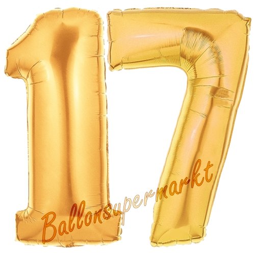 Folienballons-Zahlen-17-Gold-Luftballons-Geschenk-17.-Geburtstag-Jubilaeum-Firmenveranstaltung.