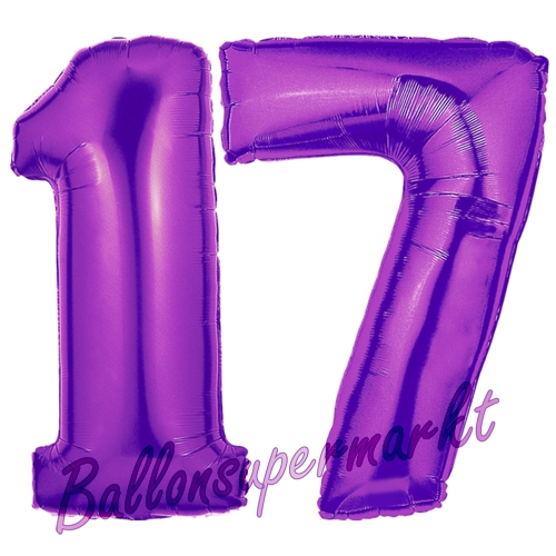 Folienballons-Zahlen-17-Lila-Luftballons-Geschenk-17.-Geburtstag-Jubilaeum-Firmenveranstaltung