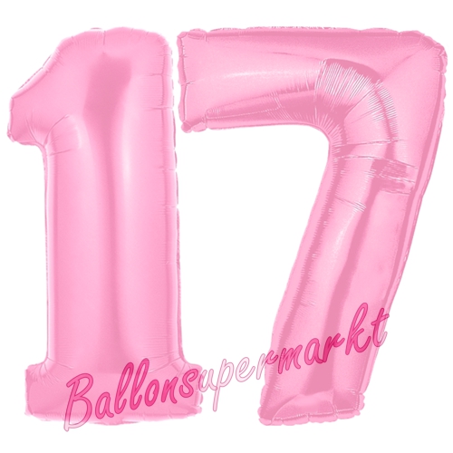 Folienballons-Zahlen-17-Rosa-Luftballons-Geschenk-17.-Geburtstag-Jubilaeum-Firmenveranstaltung