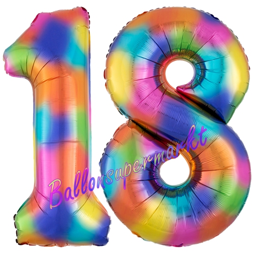 Folienballons-Zahlen-18-Regenbogen-Luftballons-Geschenk-18.-Geburtstag-Jubilaeum-Firmenveranstaltung
