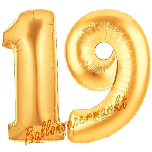 Folienballons-Zahlen-19-Gold-Luftballons-Geschenk-19.-Geburtstag-Jubilaeum-Firmenveranstaltung