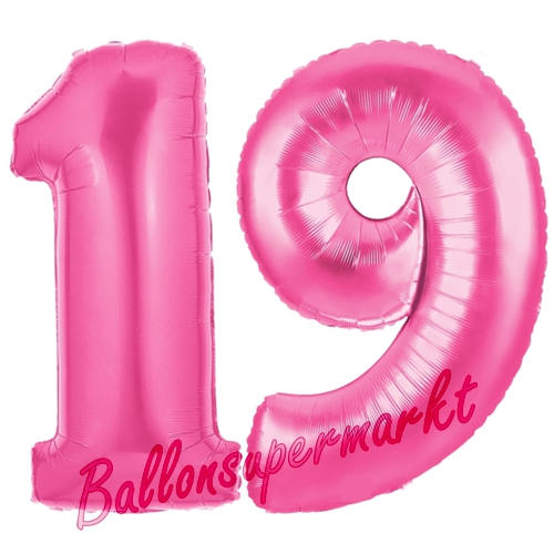 Folienballons-Zahlen-19-Pink-Luftballons-Geschenk-19.-Geburtstag-Jubilaeum-Firmenveranstaltung