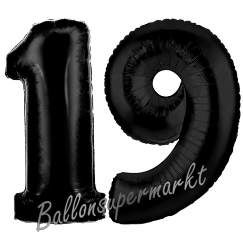 Folienballons-Zahlen-19-Schwarz-Luftballons-Geschenk-19.-Geburtstag-Jubilaeum-Firmenveranstaltung