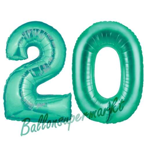 Folienballons-Zahlen-20-Aquamarin-Luftballons-Geschenk-20.-Geburtstag-Jubilaeum-Firmenveranstaltung