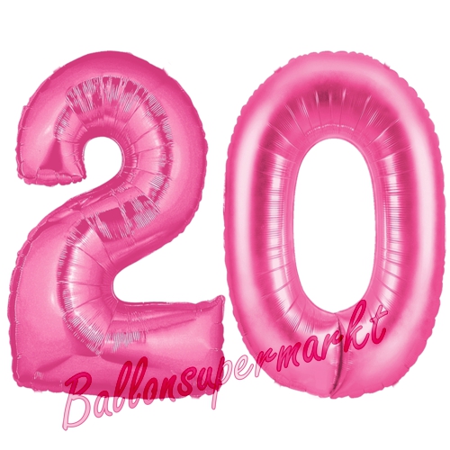 Folienballons-Zahlen-20-Pink-Luftballons-Geschenk-20.-Geburtstag-Jubilaeum-Firmenveranstaltung