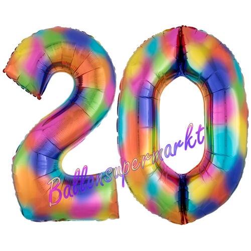 Folienballons-Zahlen-20-Regenbogen-Luftballons-Geschenk-20.-Geburtstag-Jubilaeum-Firmenveranstaltung