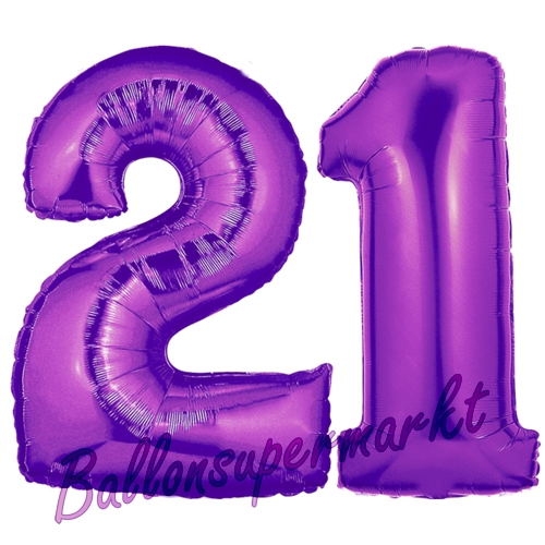 Folienballons-Zahlen-21-Lila-Luftballons-Geschenk-21.-Geburtstag-Jubilaeum-Firmenveranstaltung
