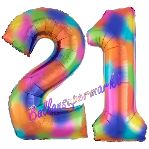 Folienballons-Zahlen-21-Regenbogen-Luftballons-Geschenk-21.-Geburtstag-Jubilaeum-Firmenveranstaltung