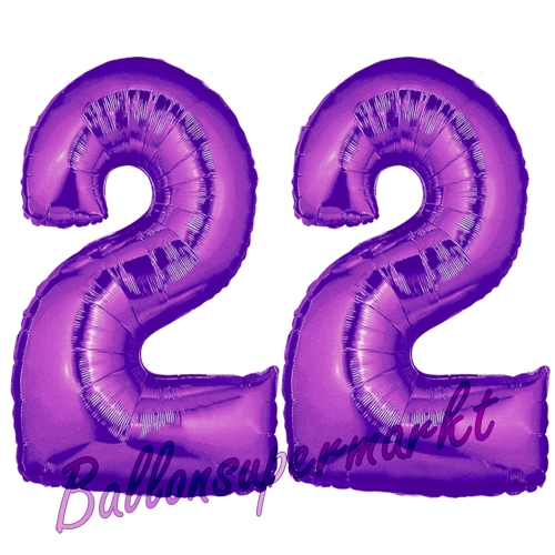 Folienballons-Zahlen-22-Lila-Luftballons-Geschenk-22.-Geburtstag-Jubilaeum-Firmenveranstaltung