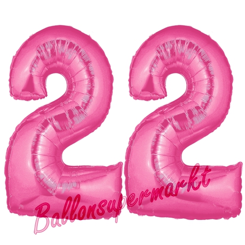Folienballons-Zahlen-22-Pink-Luftballons-Geschenk-22.-Geburtstag-Jubilaeum-Firmenveranstaltung