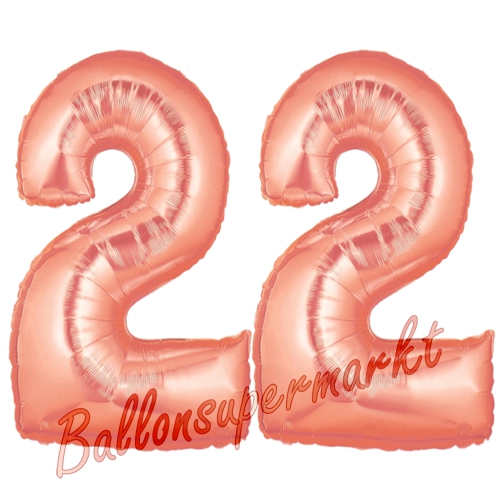 Folienballons-Zahlen-22-Rosegold-Luftballons-Geschenk-22.-Geburtstag-Jubilaeum-Firmenveranstaltung